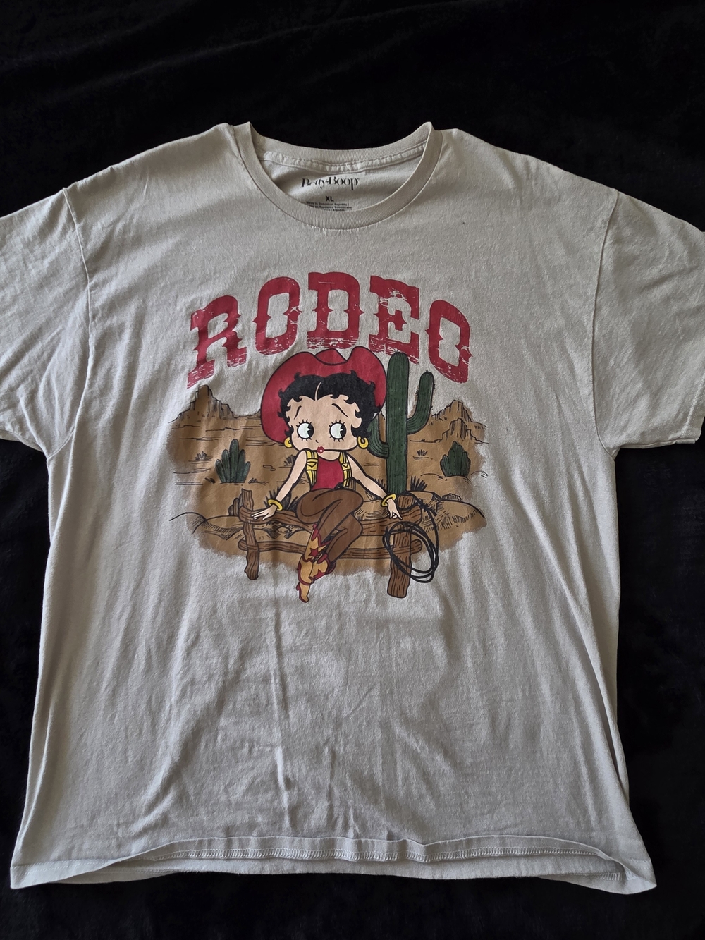 Betty Boop Rodeo Graphic Tee in White and Red